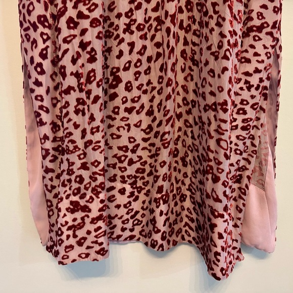 Rag & Bone Pink Leopard Print Sheer Button Down Back Dress XS - Picture 3 of 6